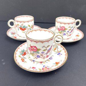 Vintage 3 Aynsley England Coffe Cup & Saucer Sets - Indian Tree Style Bone China